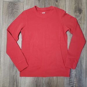 Duluth Sweatshirt Womens Rib Crewneck Pullover Kangaroo‎ Pockets Orange XS